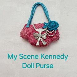 2008 Barbie My Scene Ultra Glam Kennedy Doll Pink/turquoise Purse 