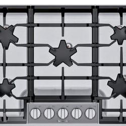 New In Box Thermador Masterpiece® 30 Inch Wide 5 Burner Gas Cooktop with Pedestal Star® Burners and ExtraLow® Select Burner