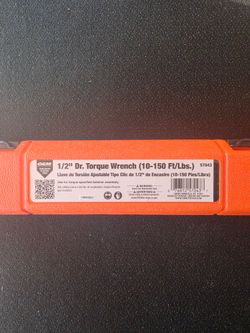 OEM 1/2" Drive Torque Wrench 10-150 Ft/Lbs with Case