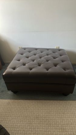 Ottoman, brown, 3ft x3ft