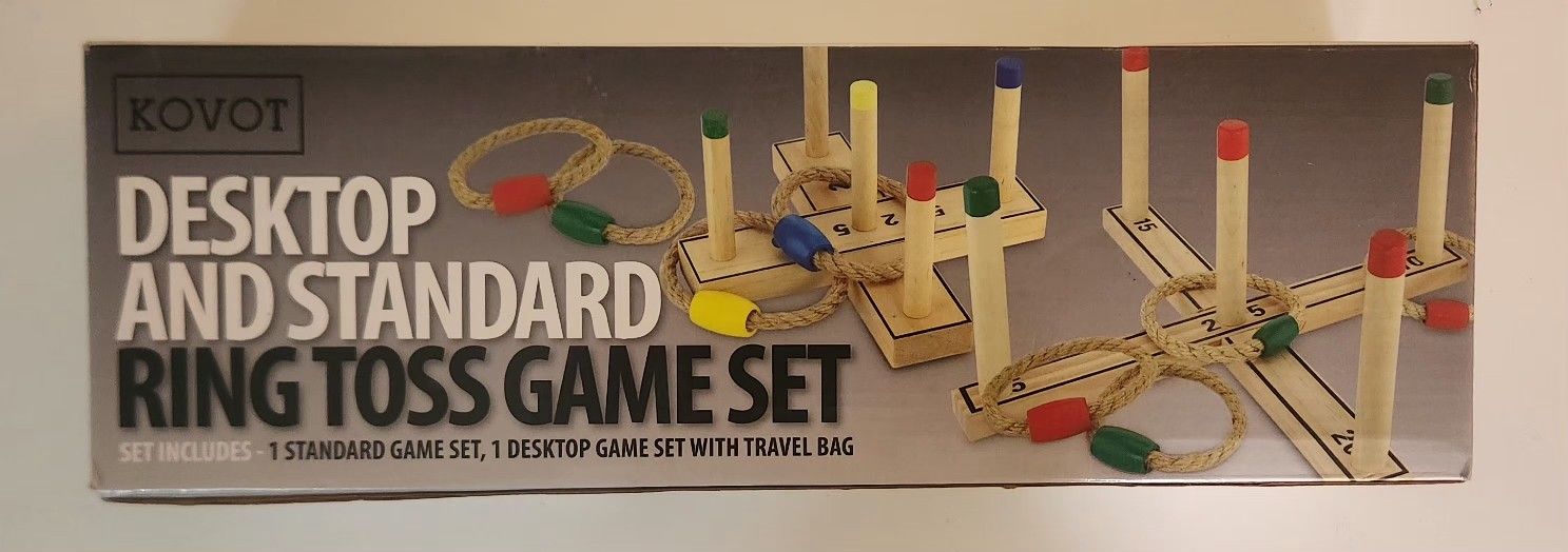 Wooden Ring Toss Game Set Desktop And Standard