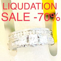 Engagement Ring Wedding Ring Set 1.75Carats NATURAL DIAMONDS RETIRING  SALE-65% FIND ANOTHER AT THIS PRICE ILL GIVE IT FOR $500 LESS !