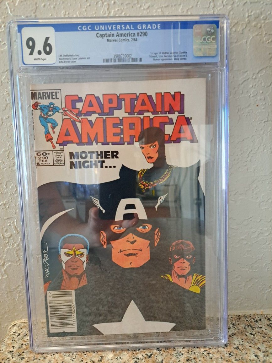 CGC 9.6 Captain America #290 Newsstand 1st Appearance Mother Superior