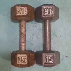 Pair of 15lb workout dumbbells dumbells 30lbs total