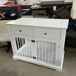 New high quality white dog crate with drawers