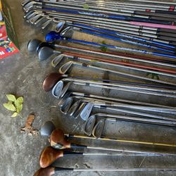 Wholesale Lot of 37 Golf Clubs - Assorted Golf Clubs NIKE Bag Left Accessories
