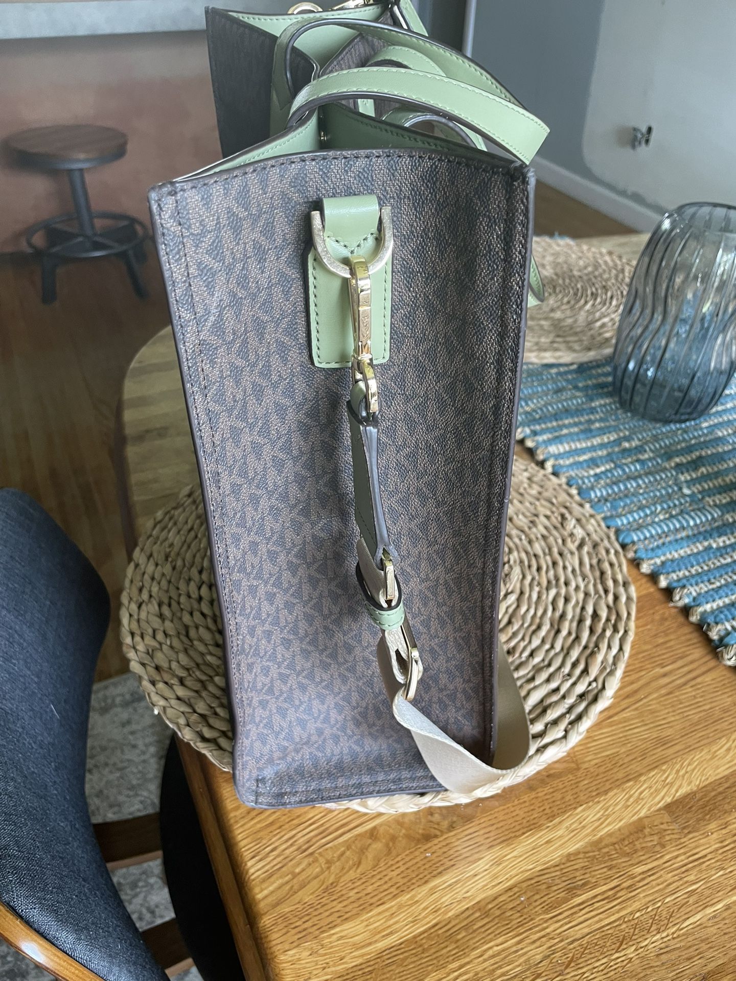 Michael Kors Large Kenly Tote-Monogram Brown and Sage for Sale in San  Antonio, TX - OfferUp