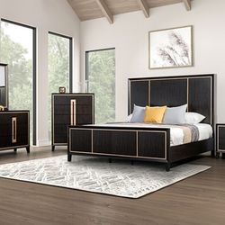 Brand New Espresso 4pc Queen Size Bedroom Set 