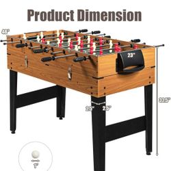DORTALA Mesa de juego múltiple 3 en 1 de 48 pulgadas, mesa de juego combinada con fútbol, billar, hockey deslizante, divertida mesa de juego de madera