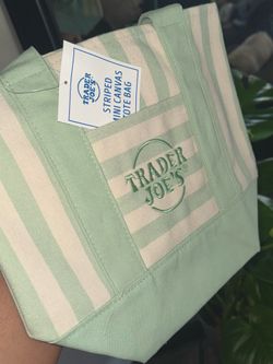 Green striped Trader Joe’s Tote