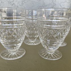 Set Of 4 - VTG Waterford Crystal Castletown Juice Glasses - Footed
