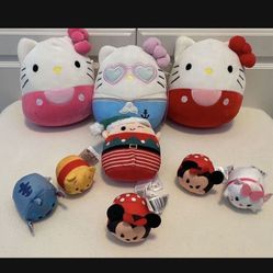 7” Squishmallows x 3 Hello Kitty Sailor Sanrio Christmas Elf 