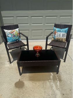 3 Pc Patio Lounge Set H 15xLx34xW18