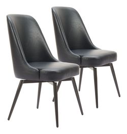 Keppel Black Swivel Dining Chair (Set of 2)