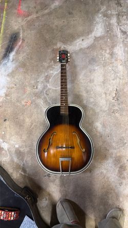 Vintage 1959 Harmony Archtone Acoustic Guitar w/ Case & Strap