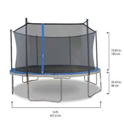 Tru Jump 14ft Trampoline With 6 Pole Enclosure NOB