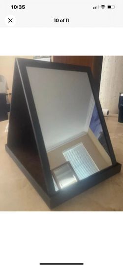 MIRROR DEWITT BROWN LEATHER MATERIAL RARE