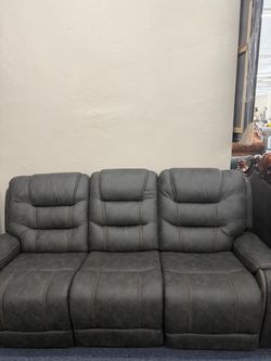 Gray Fabric Reclining Sofa