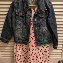 Cherry Dress with Gap Denim Jacket