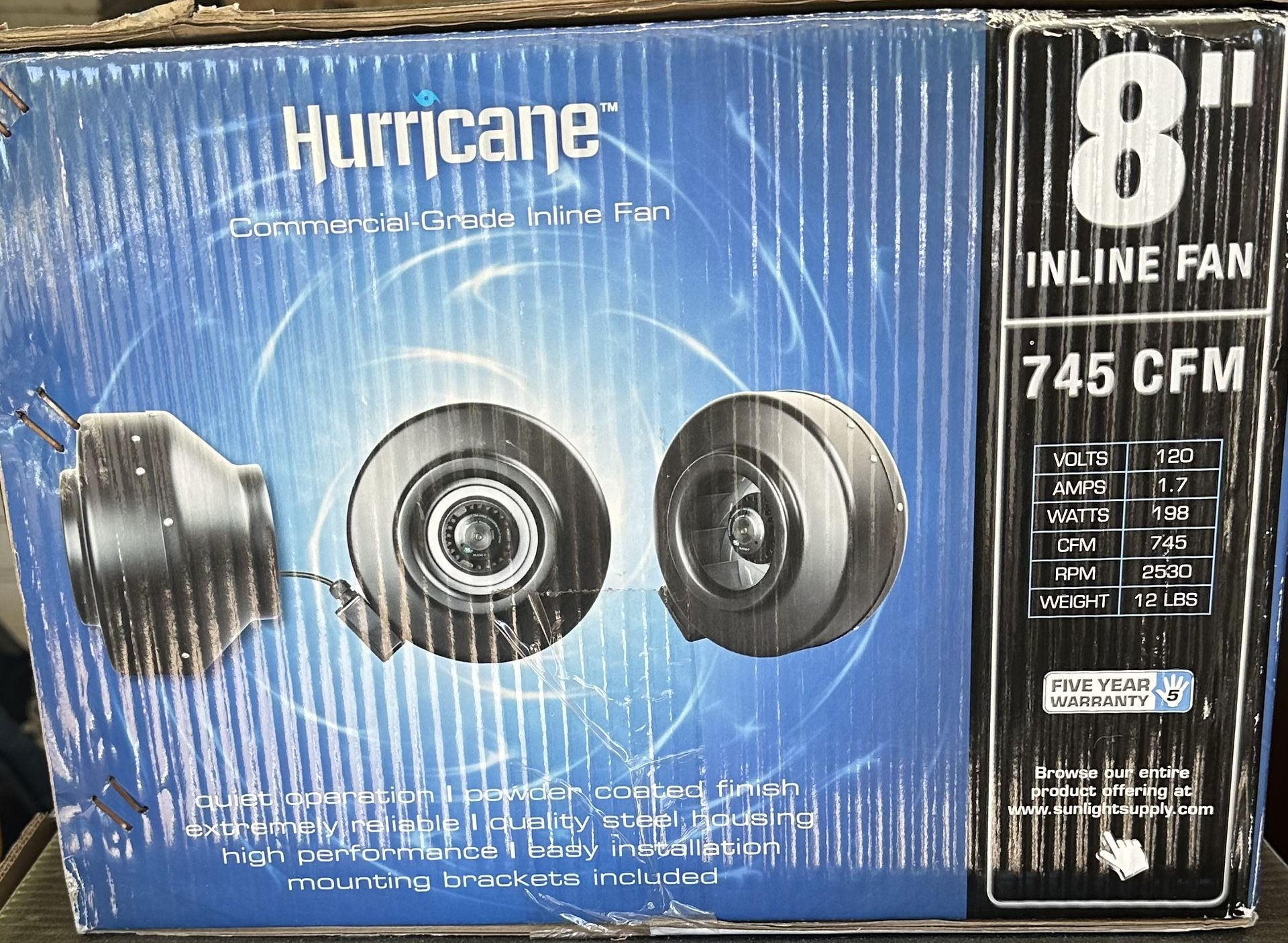 Hurricane 8inch In Line Fan