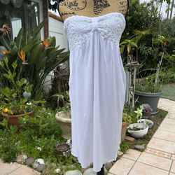 White Strapless Sundress Size L-XL