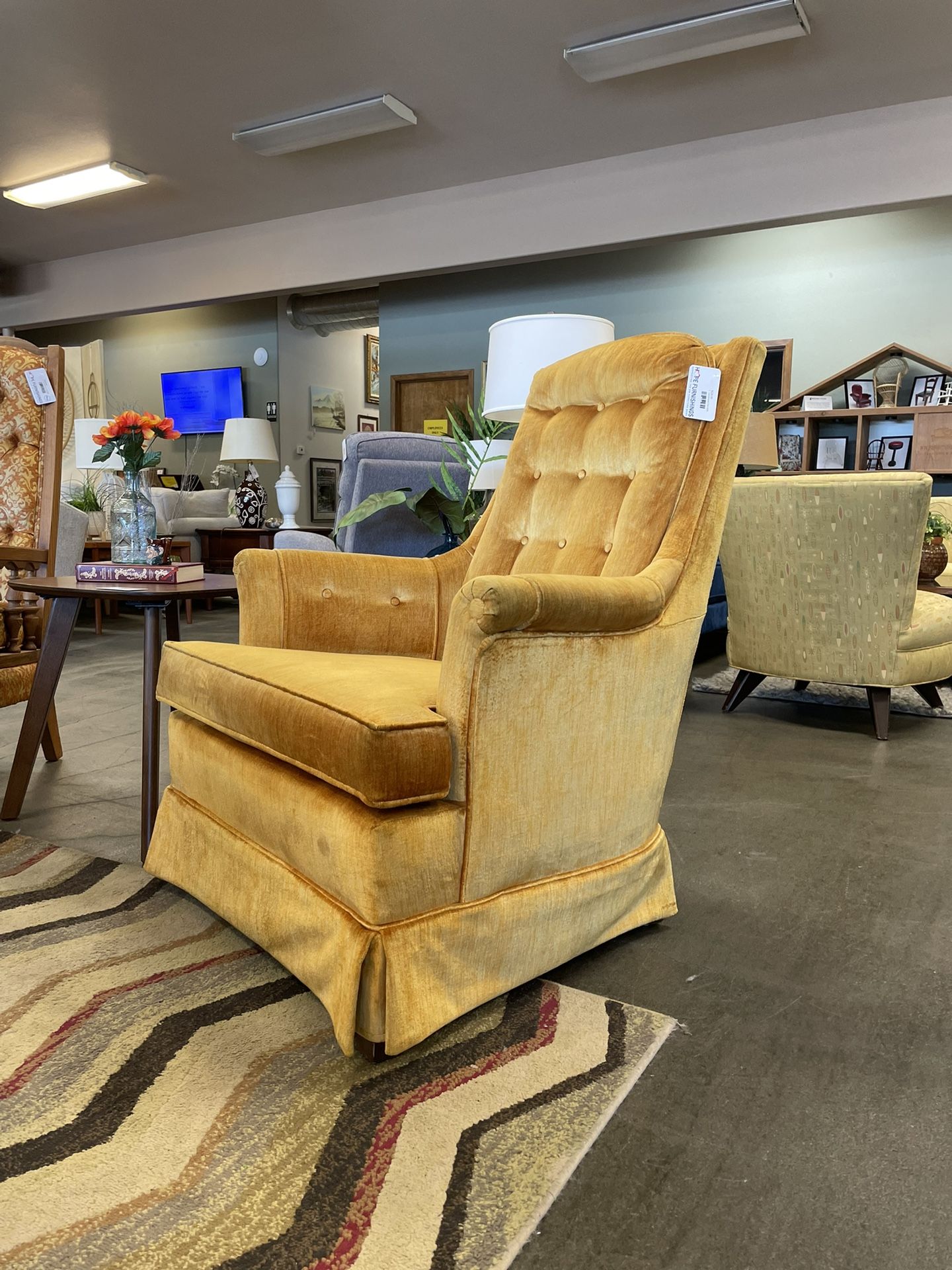 Vintage Velvet Armchair