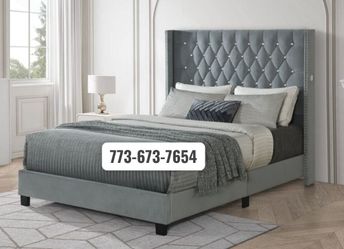 USB Charging Port Queen Bed Frame 🚨 + Mattress. Ready for Delivery Today 🚛