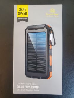 Solar Power Bank 42800mAh Portable Charger with Flashlight USB Ports