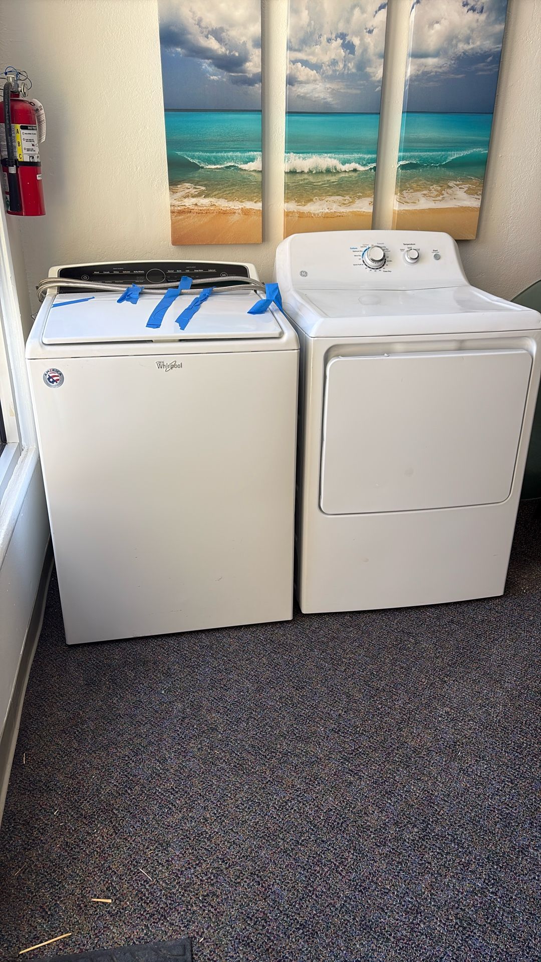 Whirlpool Washer And GE Dryer White