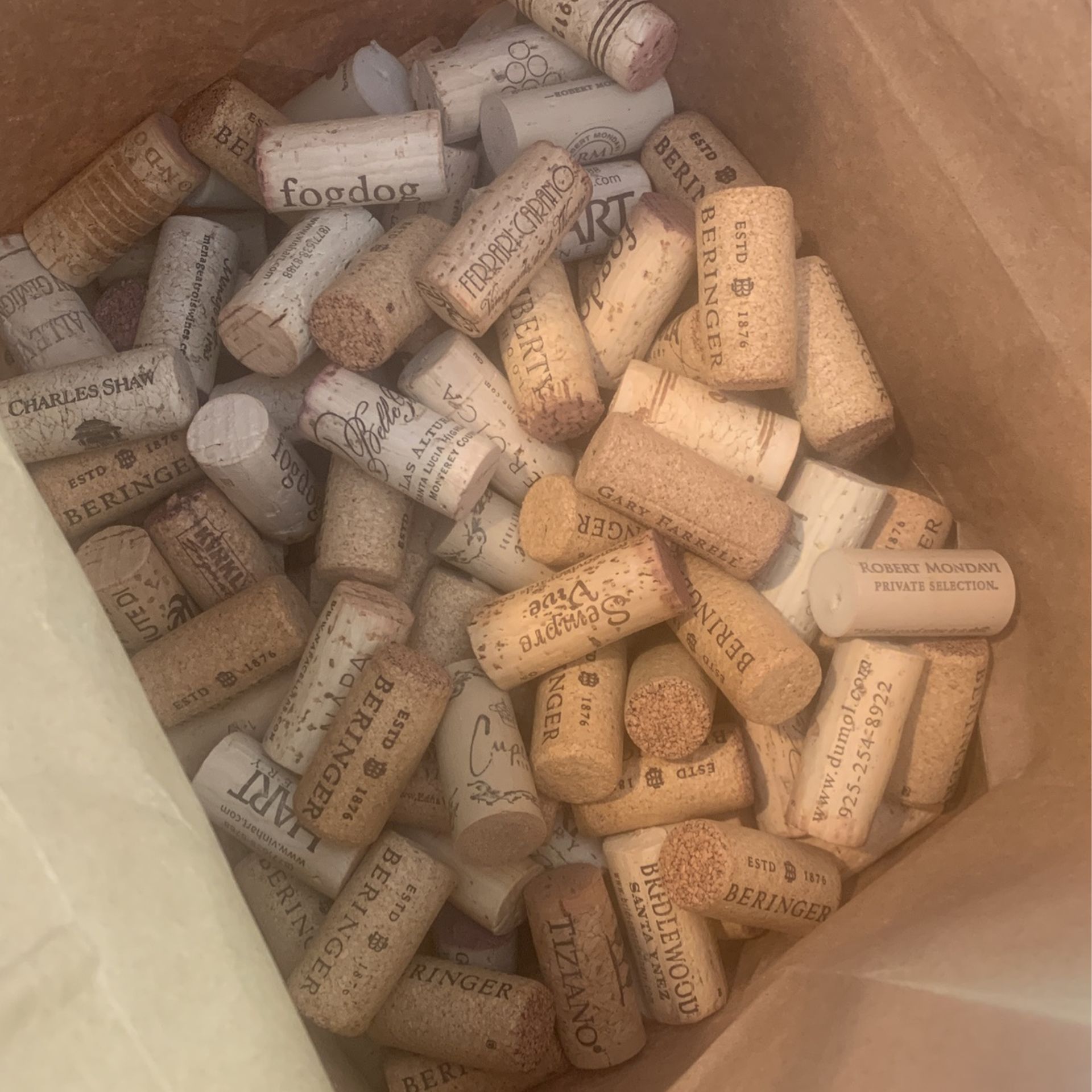 Bag Of 170 Wine Corks - Wedding, Floral, Crafts