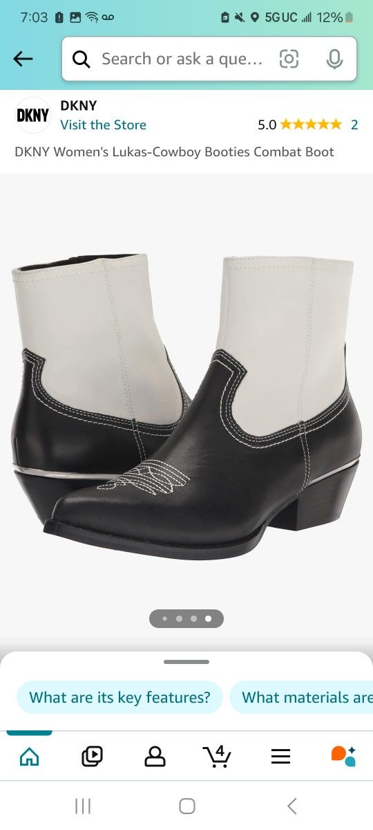 Brand New DKNY Lucas Cowboy Boots Size 8