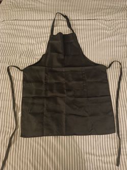 Black Full Bib Apron with Pockets