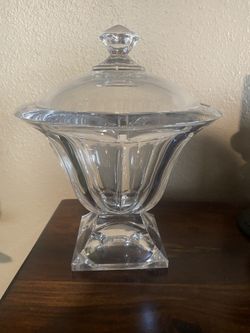 Solid Glass Crystal Lrg Candy Jar 