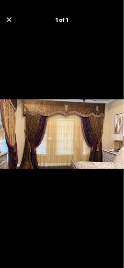 Luxury Curtain Set with Valance and Sheers