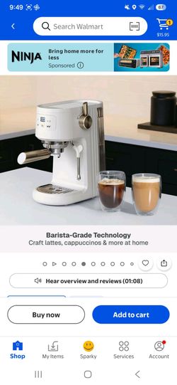 White Espresso Machine with Steam Wand
