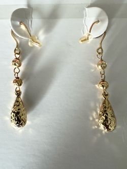 14K Gold teardrop earrings