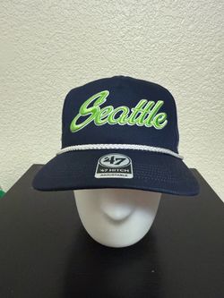 Seattle Seahawks NFL '47 Brand Overhand Hitch Adjustable Snapback Hat Cap Blue
