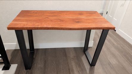 Live Edge Wood Console Table with Metal Legs