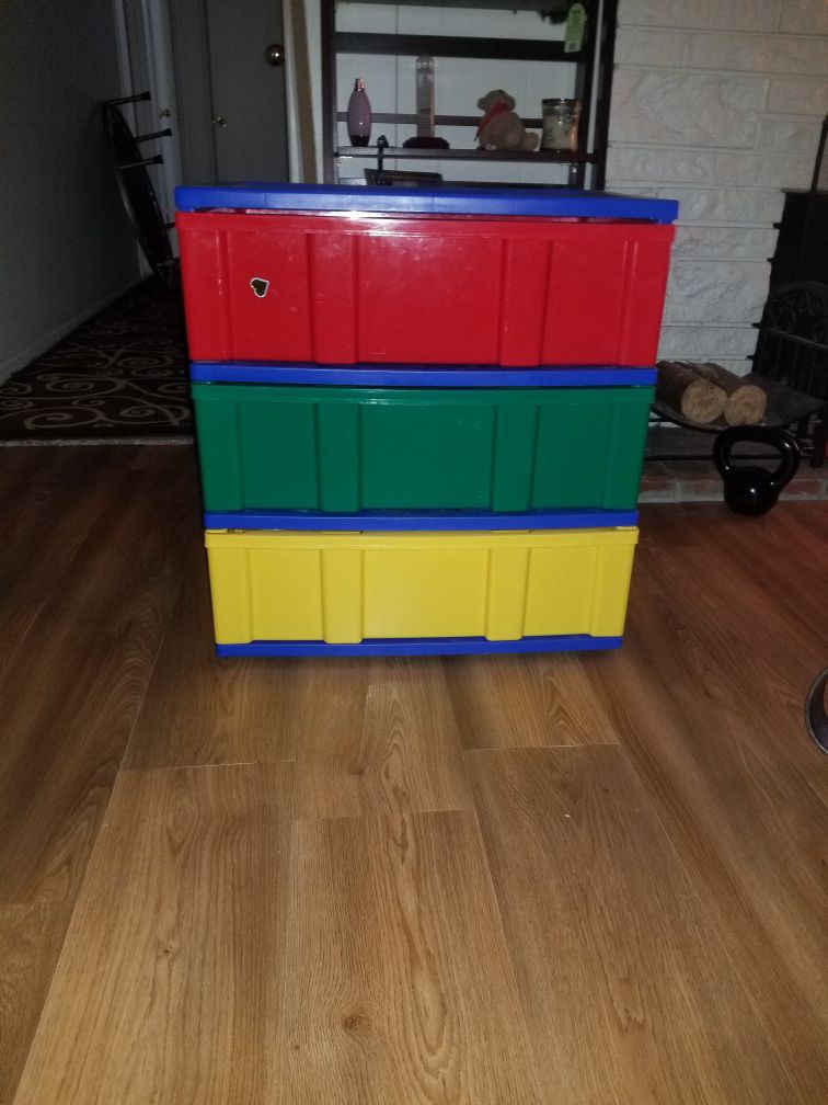 Multicolored plastic drawers