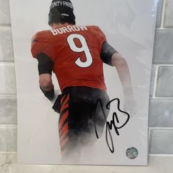 Joe Burrow Autographed 8x10 Photo W/COA NFL Cincinnati Bengals Autographed Photo