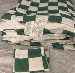 Bedsure Green Checkered Comforter Set