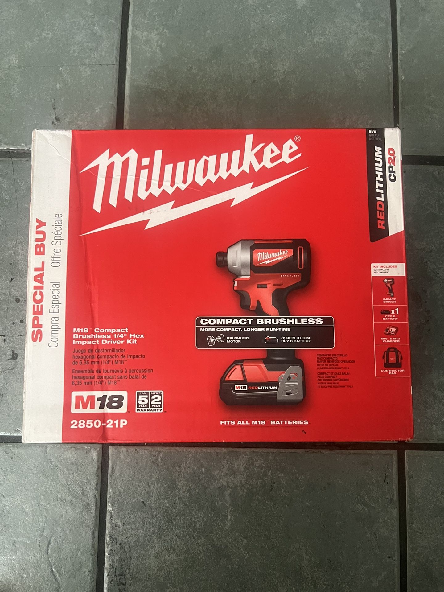 Milwaukee 2850-21P M18 Cordless Impact Driver Kit (NEW)