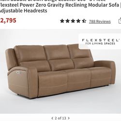 Brand new reclining/reclinable sofa Thorton Leather Power Sofa
