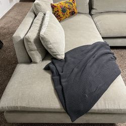 West Elm Couch With Chaise In Excellent Condition!