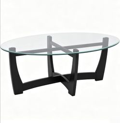 48" Oval Glass Coffee Table