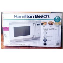 Hamilton Beach 1.1 Cu. ft. 1000 W Mid Size Microwave Oven, 1000W, Black Stainless Steel, Size: Mid-Size