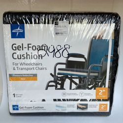 Medline 16”x16” Gel-Foam Cushion for Wheelchairs & Transport Chairs