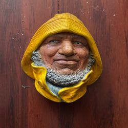 1984 Chalkware Head Helmsman England Legend Products Signed F. Wright Ship Sailor Home and Living Wall Decor