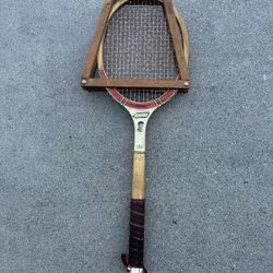Antique 1950s Roebuck Tennis Racket with Clamp
