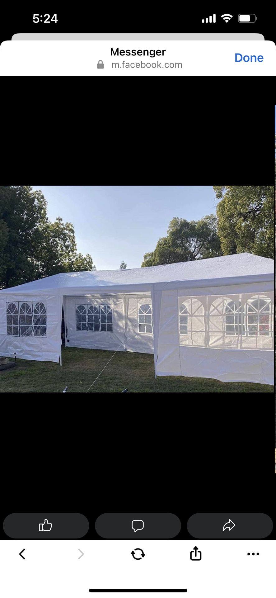 10 Ft By 30 Ft Outdoor Party Tent With White Sidewalls Weddings Parties BBQs July 4th NEW IN BOX